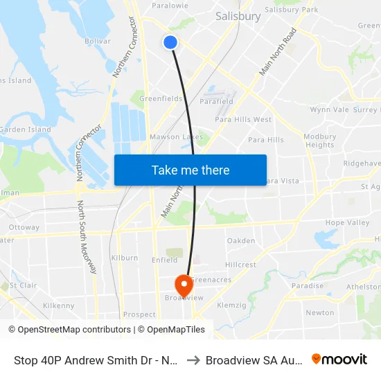 Stop 40P Andrew Smith Dr - North side to Broadview SA Australia map