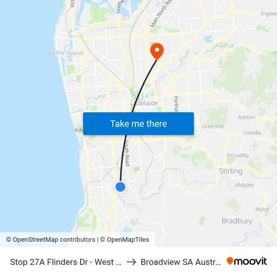 Stop 27A Flinders Dr - West side to Broadview SA Australia map