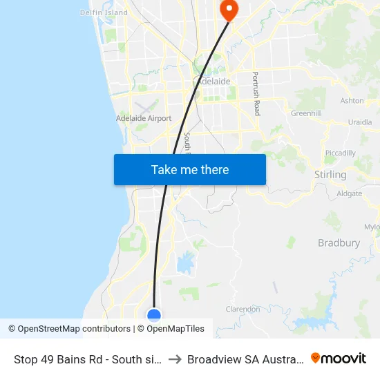 Stop 49 Bains Rd - South side to Broadview SA Australia map