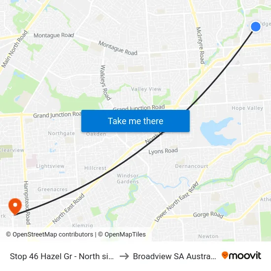 Stop 46 Hazel Gr - North side to Broadview SA Australia map
