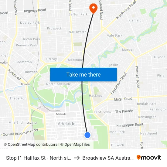 Stop I1 Halifax St - North side to Broadview SA Australia map