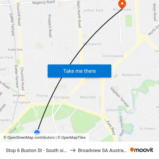 Stop 6 Buxton St - South side to Broadview SA Australia map