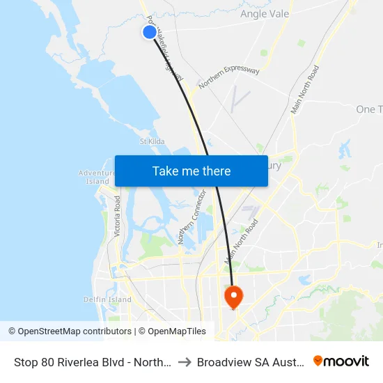 Stop 80 Riverlea Blvd - North side to Broadview SA Australia map