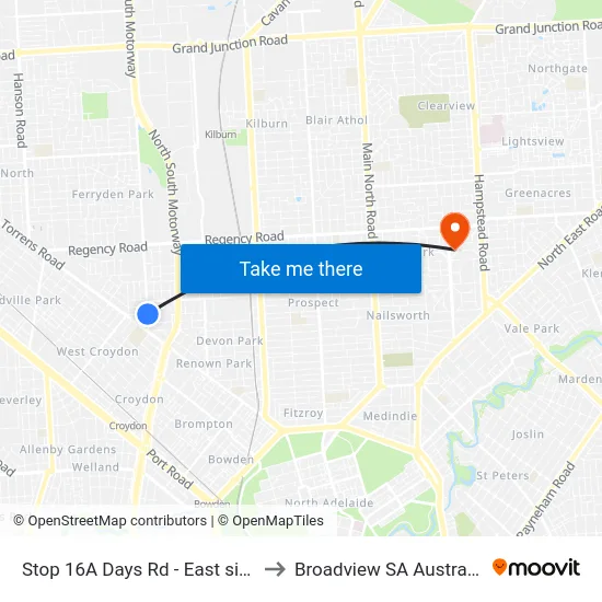 Stop 16A Days Rd - East side to Broadview SA Australia map