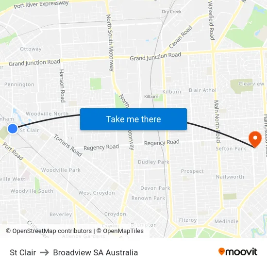 St Clair to Broadview SA Australia map