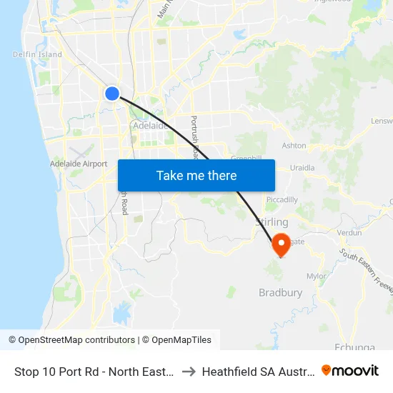 Stop 10 Port Rd - North East side to Heathfield SA Australia map