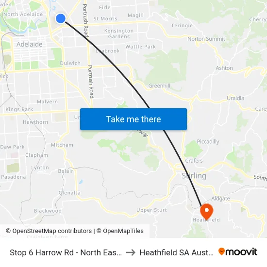 Stop 6 Harrow Rd - North East side to Heathfield SA Australia map