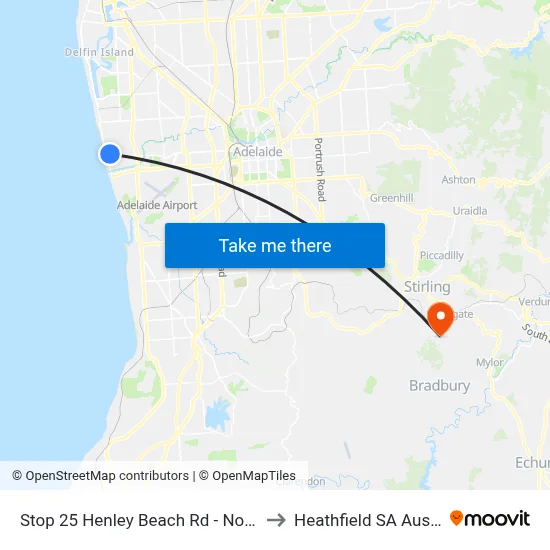 Stop 25 Henley Beach Rd - North side to Heathfield SA Australia map