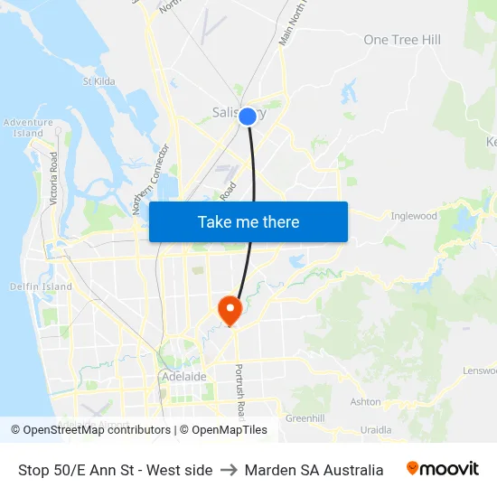 Stop 50/E Ann St - West side to Marden SA Australia map