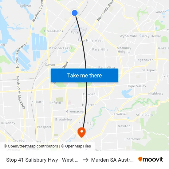 Stop 41 Salisbury Hwy - West side to Marden SA Australia map