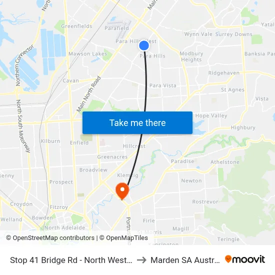 Stop 41 Bridge Rd - North West side to Marden SA Australia map