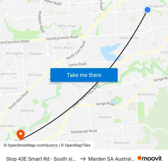 Stop 43E Smart Rd - South side to Marden SA Australia map