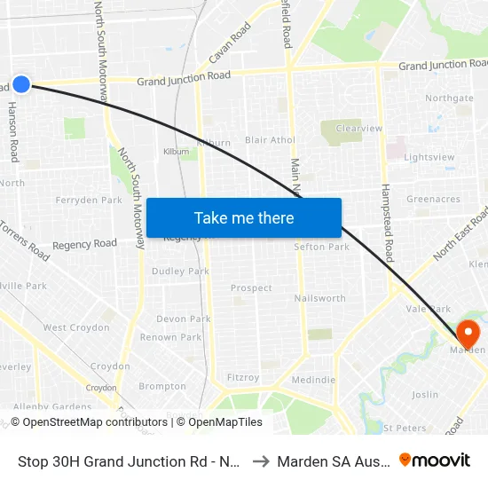Stop 30H Grand Junction Rd - North side to Marden SA Australia map