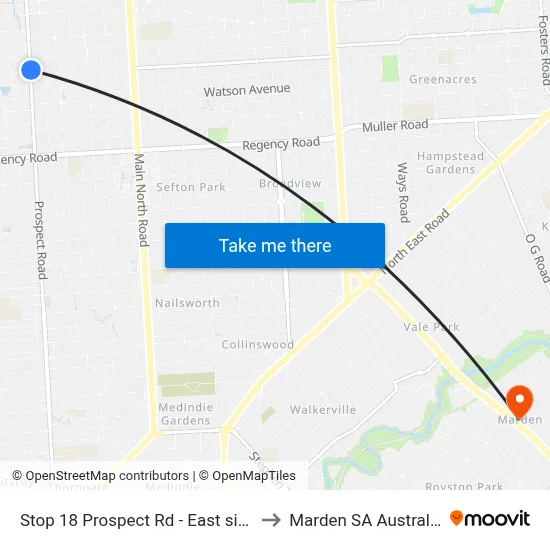 Stop 18 Prospect Rd - East side to Marden SA Australia map