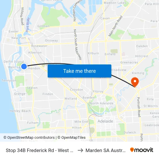 Stop 34B Frederick Rd - West side to Marden SA Australia map
