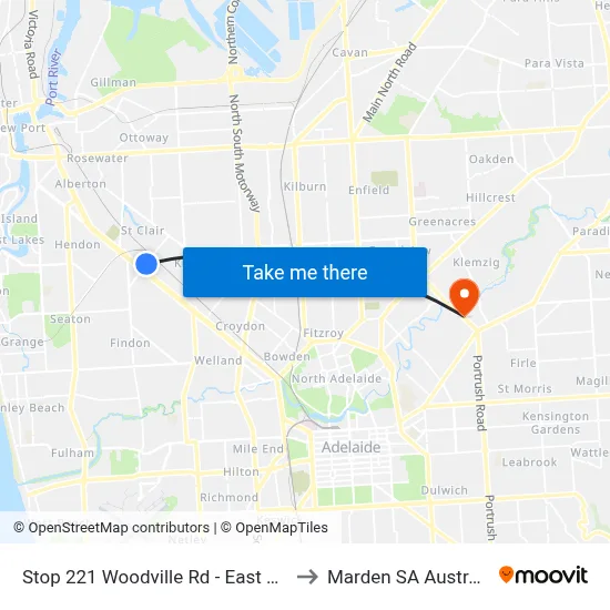 Stop 221 Woodville Rd - East side to Marden SA Australia map