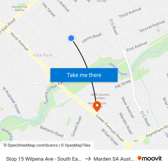 Stop 15 Wilpena Ave - South East side to Marden SA Australia map