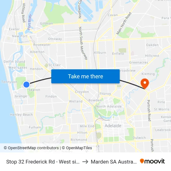Stop 32 Frederick Rd - West side to Marden SA Australia map