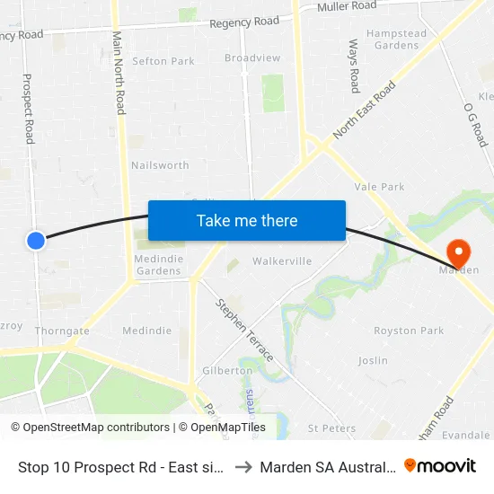 Stop 10 Prospect Rd - East side to Marden SA Australia map