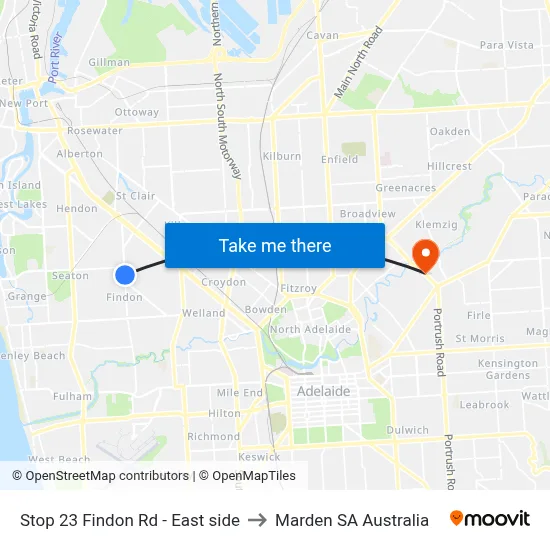 Stop 23 Findon Rd - East side to Marden SA Australia map