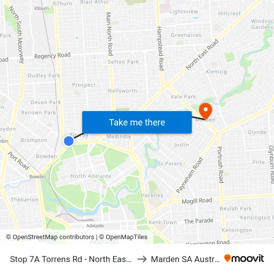 Stop 7A Torrens Rd - North East side to Marden SA Australia map