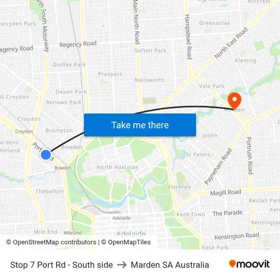Stop 7 Port Rd - South side to Marden SA Australia map