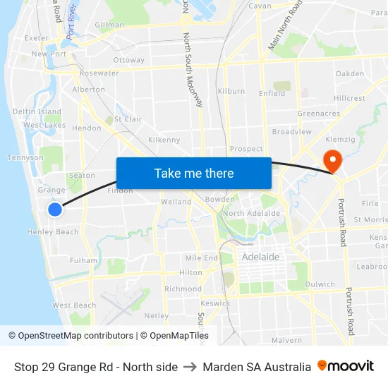 Stop 29 Grange Rd - North side to Marden SA Australia map