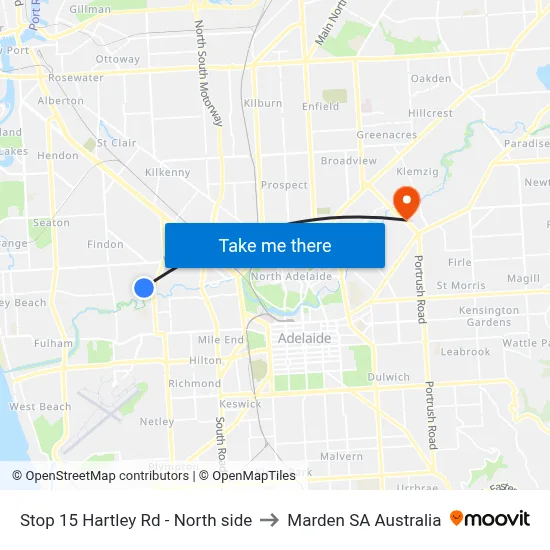 Stop 15 Hartley Rd - North side to Marden SA Australia map