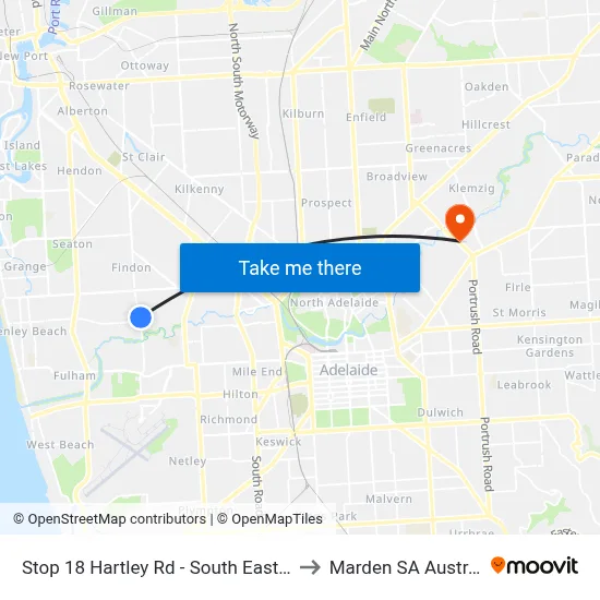 Stop 18 Hartley Rd - South East side to Marden SA Australia map