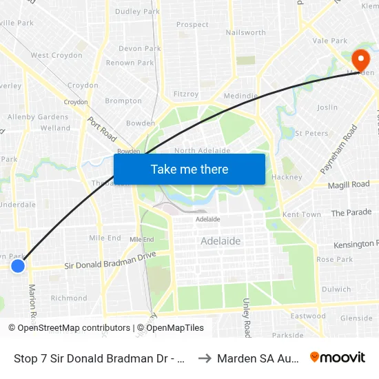 Stop 7 Sir Donald Bradman Dr - North side to Marden SA Australia map