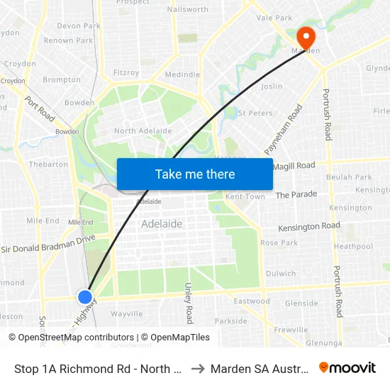 Stop 1A Richmond Rd - North side to Marden SA Australia map
