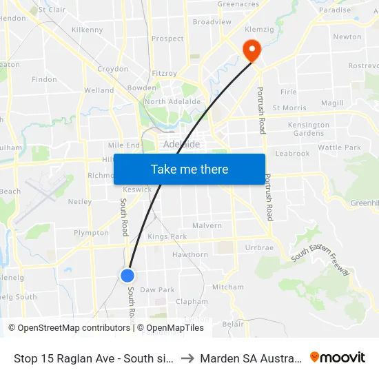 Stop 15 Raglan Ave - South side to Marden SA Australia map