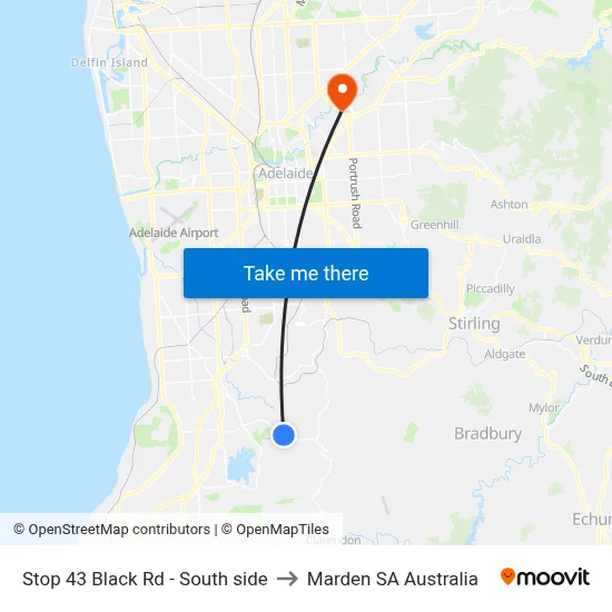 Stop 43 Black Rd - South side to Marden SA Australia map