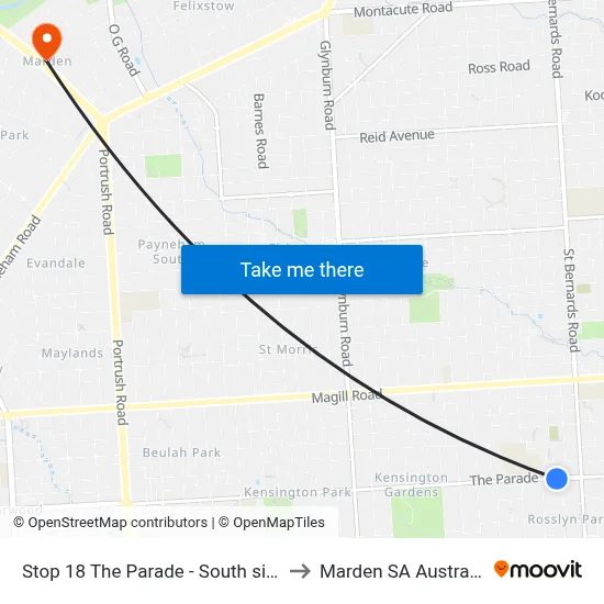 Stop 18 The Parade - South side to Marden SA Australia map