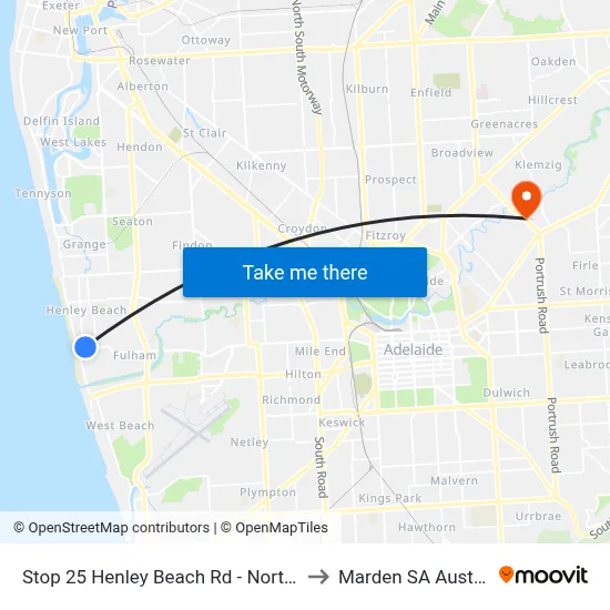 Stop 25 Henley Beach Rd - North side to Marden SA Australia map