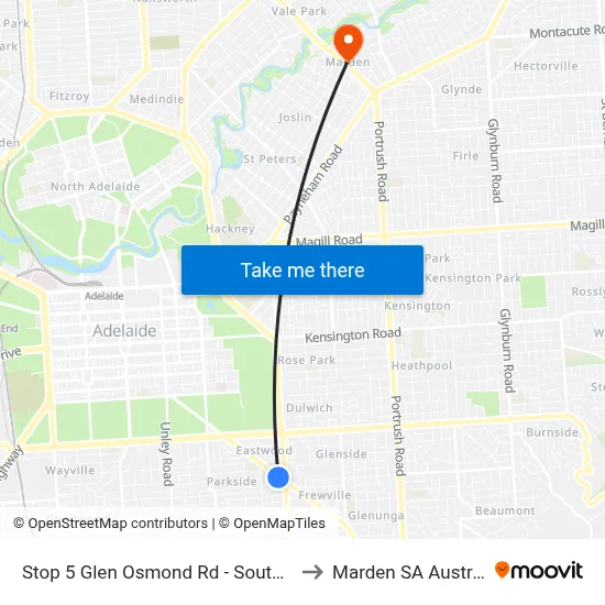 Stop 5 Glen Osmond Rd - South side to Marden SA Australia map