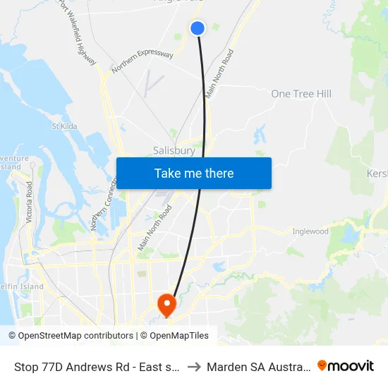 Stop 77D Andrews Rd - East side to Marden SA Australia map