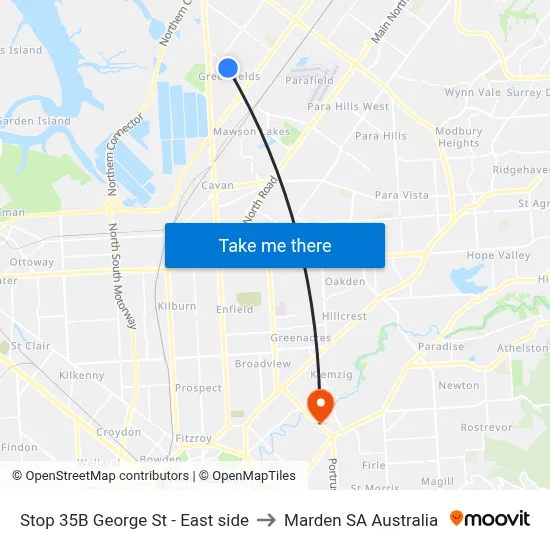 Stop 35B George St - East side to Marden SA Australia map