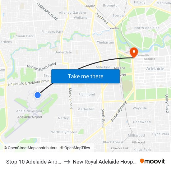 Stop 10 Adelaide Airport to New Royal Adelaide Hospital map