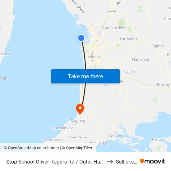 Stop School Oliver Rogers Rd / Outer Harbor Railway to Sellicks Hill map