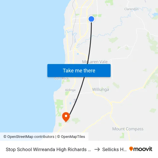 Stop School Wirreanda High Richards Dr to Sellicks Hill map