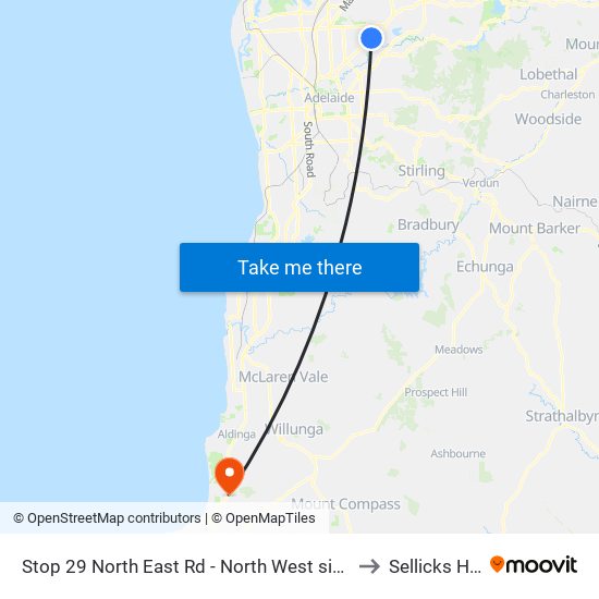 Stop 29 North East Rd - North West side to Sellicks Hill map