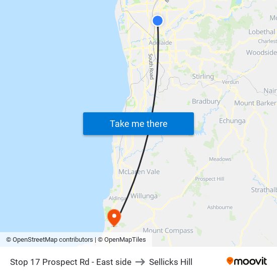 Stop 17 Prospect Rd - East side to Sellicks Hill map