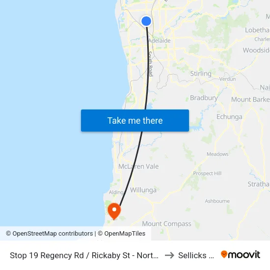 Stop 19 Regency Rd / Rickaby St - North side to Sellicks Hill map