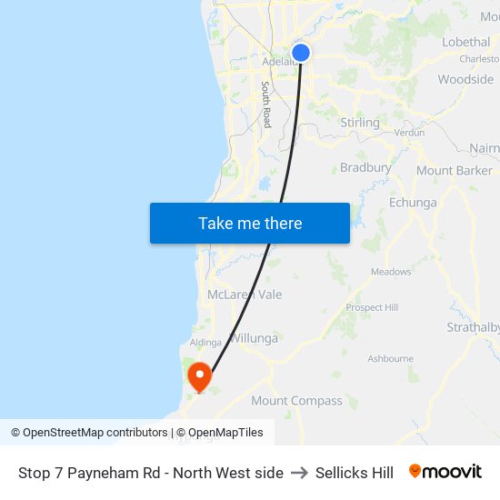 Stop 7 Payneham Rd - North West side to Sellicks Hill map