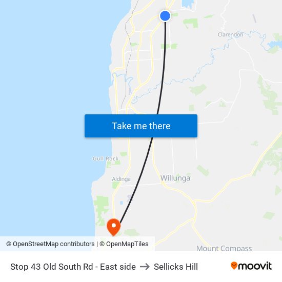 Stop 43 Old South Rd - East side to Sellicks Hill map