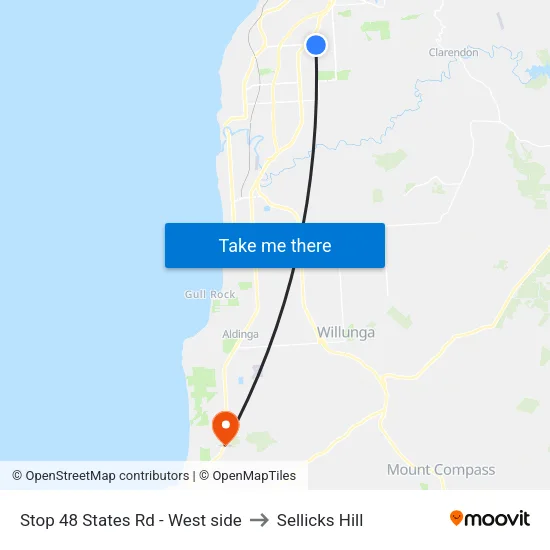 Stop 48 States Rd - West side to Sellicks Hill map