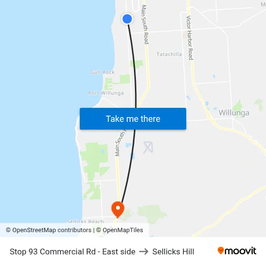 Stop 93 Commercial Rd - East side to Sellicks Hill map