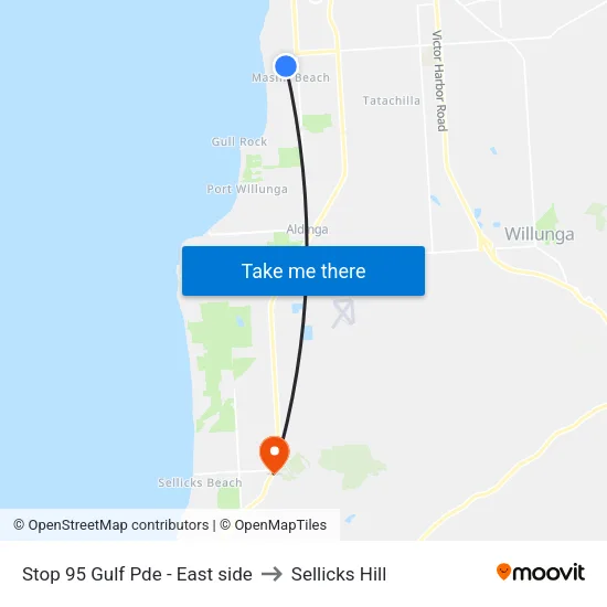 Stop 95 Gulf Pde - East side to Sellicks Hill map