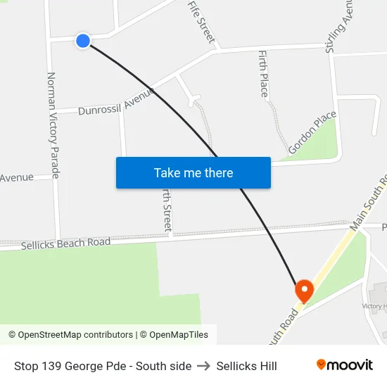 Stop 139 George Pde - South side to Sellicks Hill map